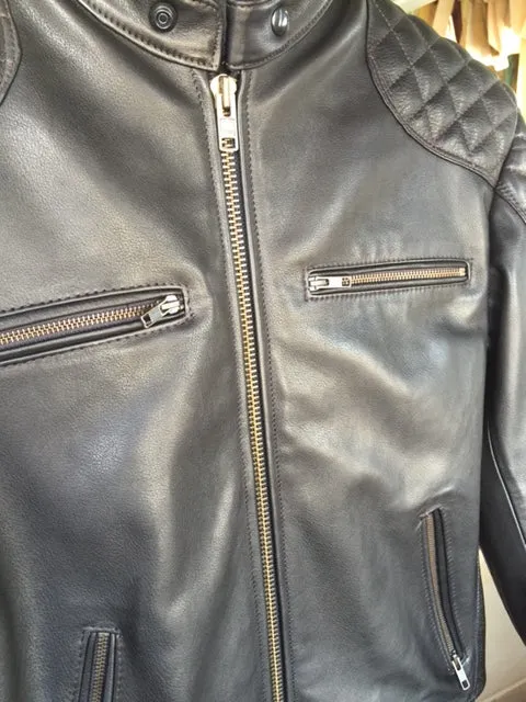 #3426 Men's Fitted Leather Riding Jacket