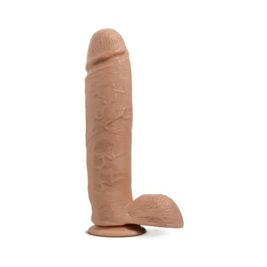 Blush Au Naturel Huge 10 in. Posable Dual Density Dildo with Balls & Suction Cup