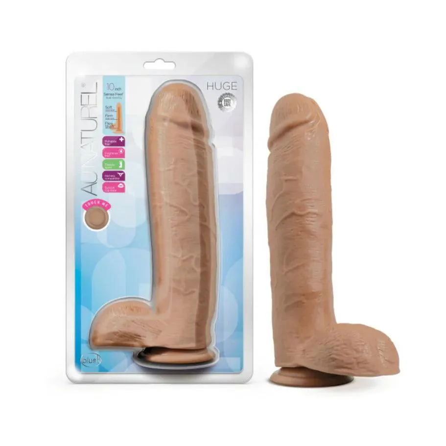 Blush Au Naturel Huge 10 in. Posable Dual Density Dildo with Balls & Suction Cup