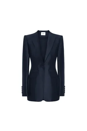 Cuenca Structured Button Silk Taffeta Blazer