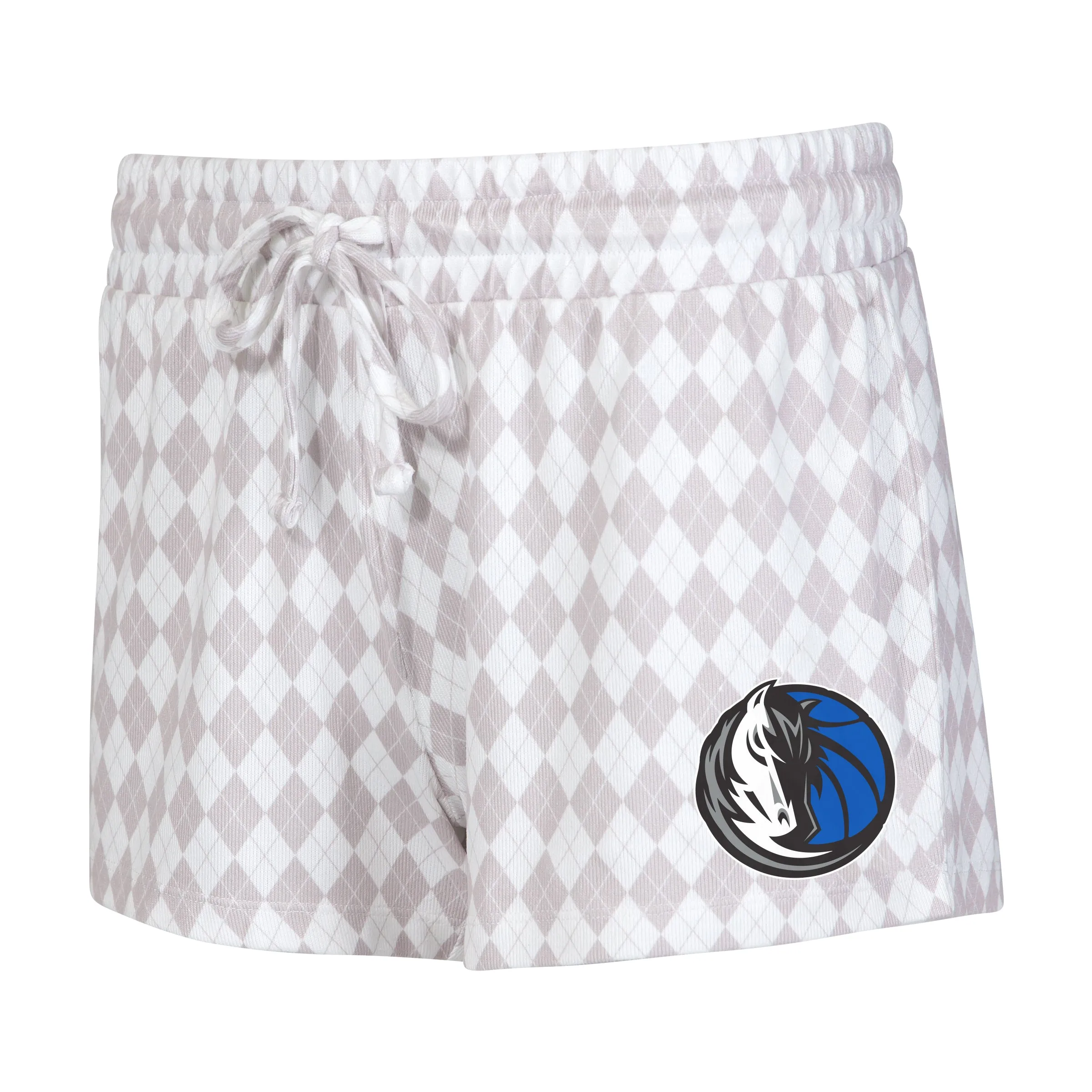 DALLAS MAVERICKS CONCEPT SPORTS WOMENS CREAM AND GRAY PATTERNED SHORTS