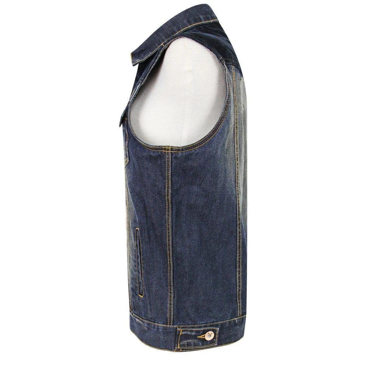 Delux RCJV2 Men's Vintage Blue Denim Casual Vest