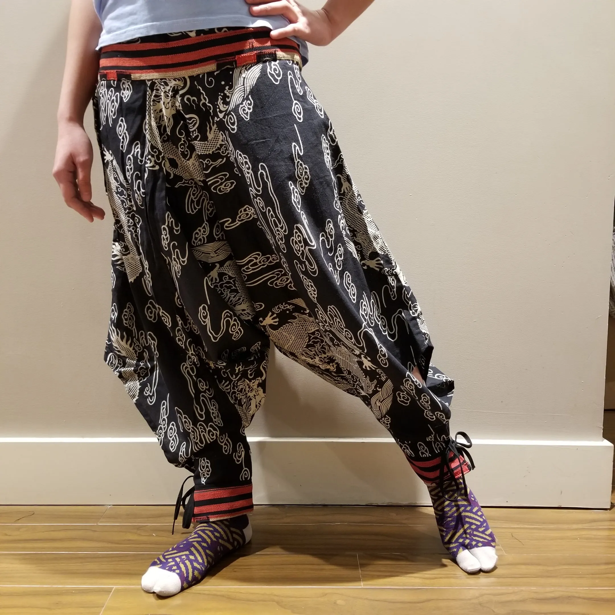 Dragon And The Cloud (Black)Tribal Warrior Pants