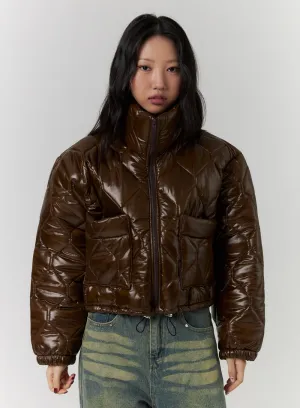 Glossy Quilted Puffer Jacket CD319