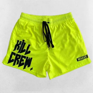 GPW Men's Kill Crew Printed Breathable Mesh Fabric Bodybuilding Shorts for Gym