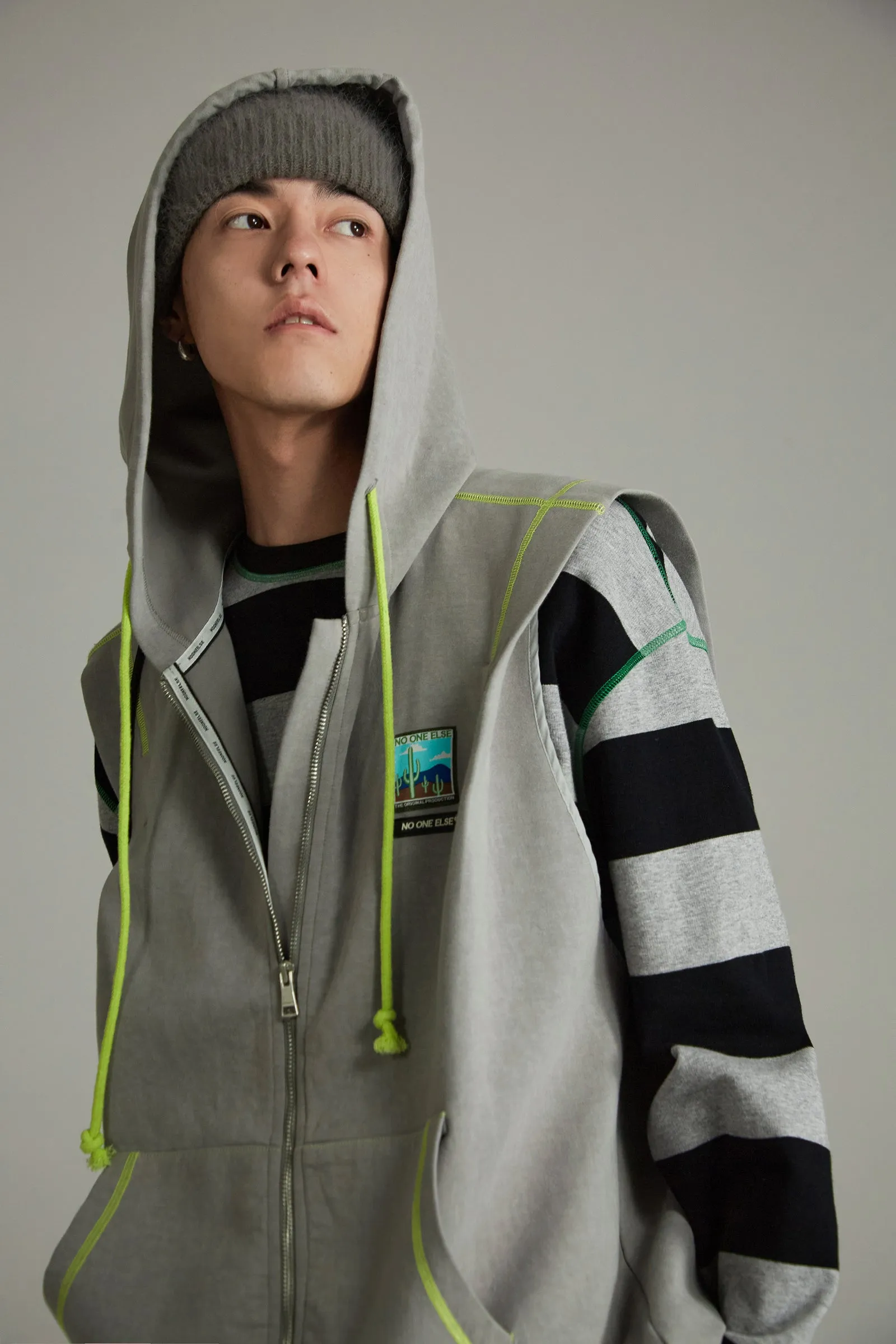 Gray Overfit Hooded Vest