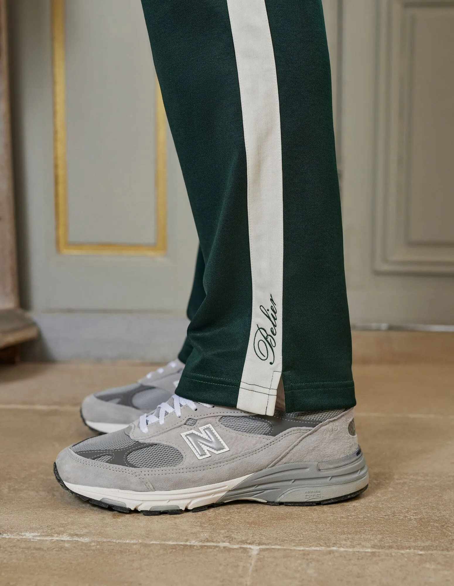 Green Contrast Stripe Track Pant