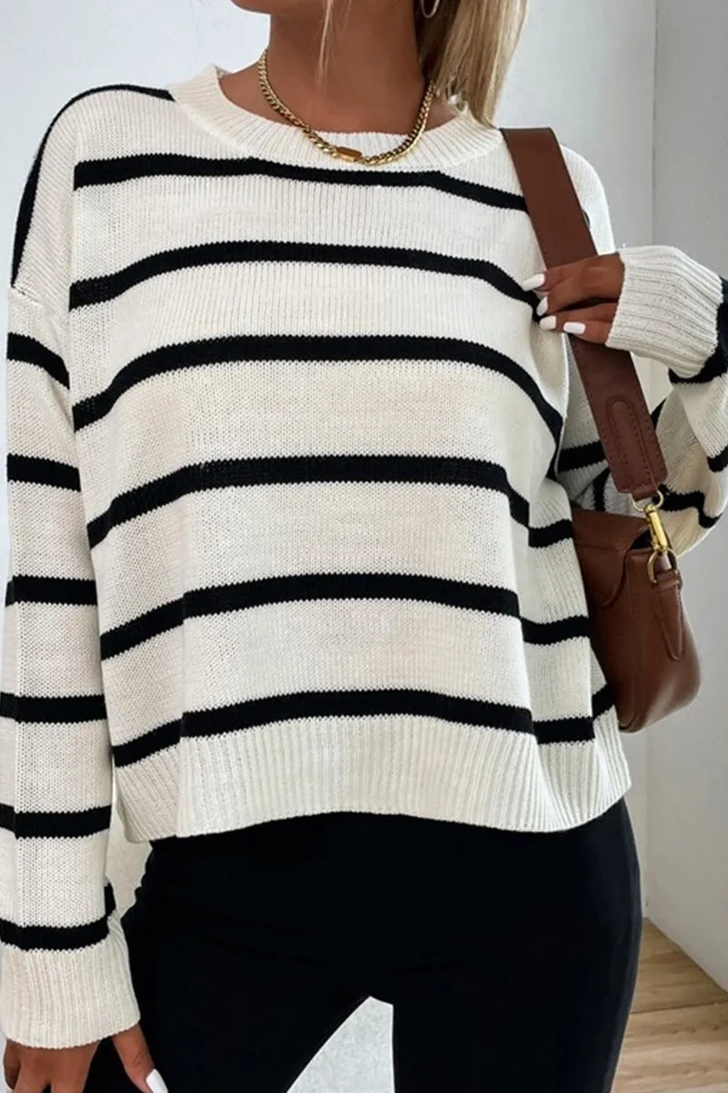 HWR1206 Striped Crewneck Sweater