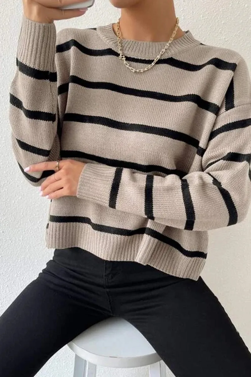 HWR1206 Striped Crewneck Sweater