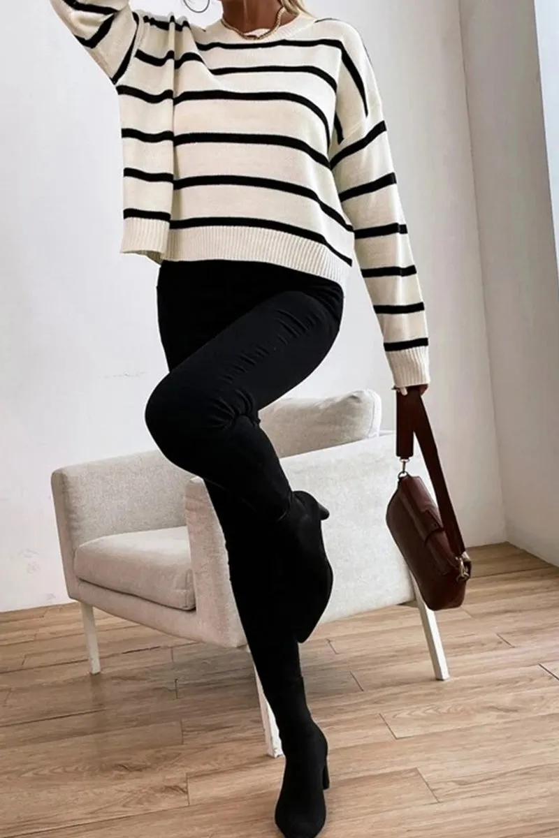 HWR1206 Striped Crewneck Sweater