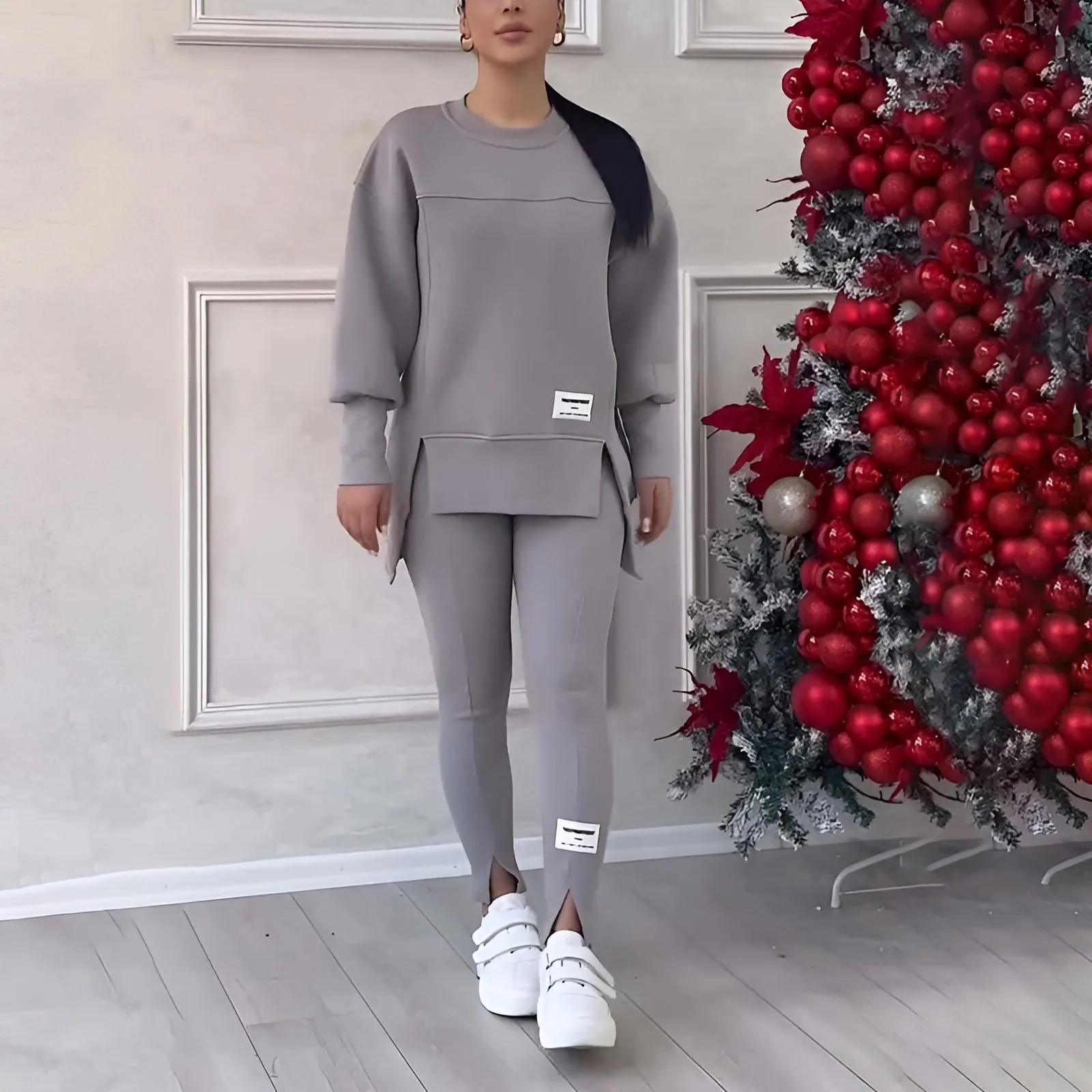 Ivyshape | Cozy Sweatshirt and Leggings Set for Women