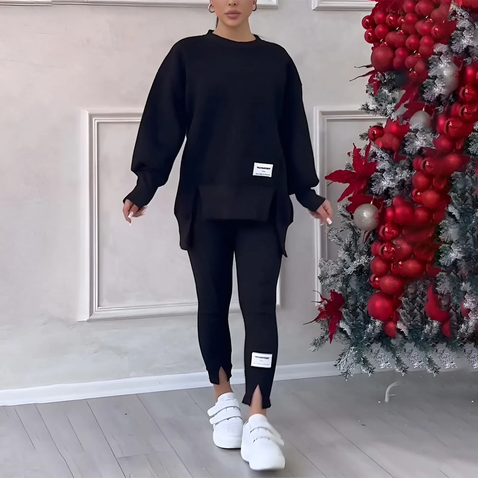 Ivyshape | Cozy Sweatshirt and Leggings Set for Women