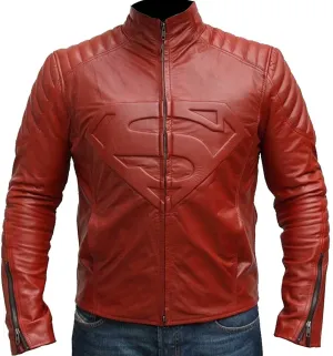 Justice League Superman Red Leather Jacket