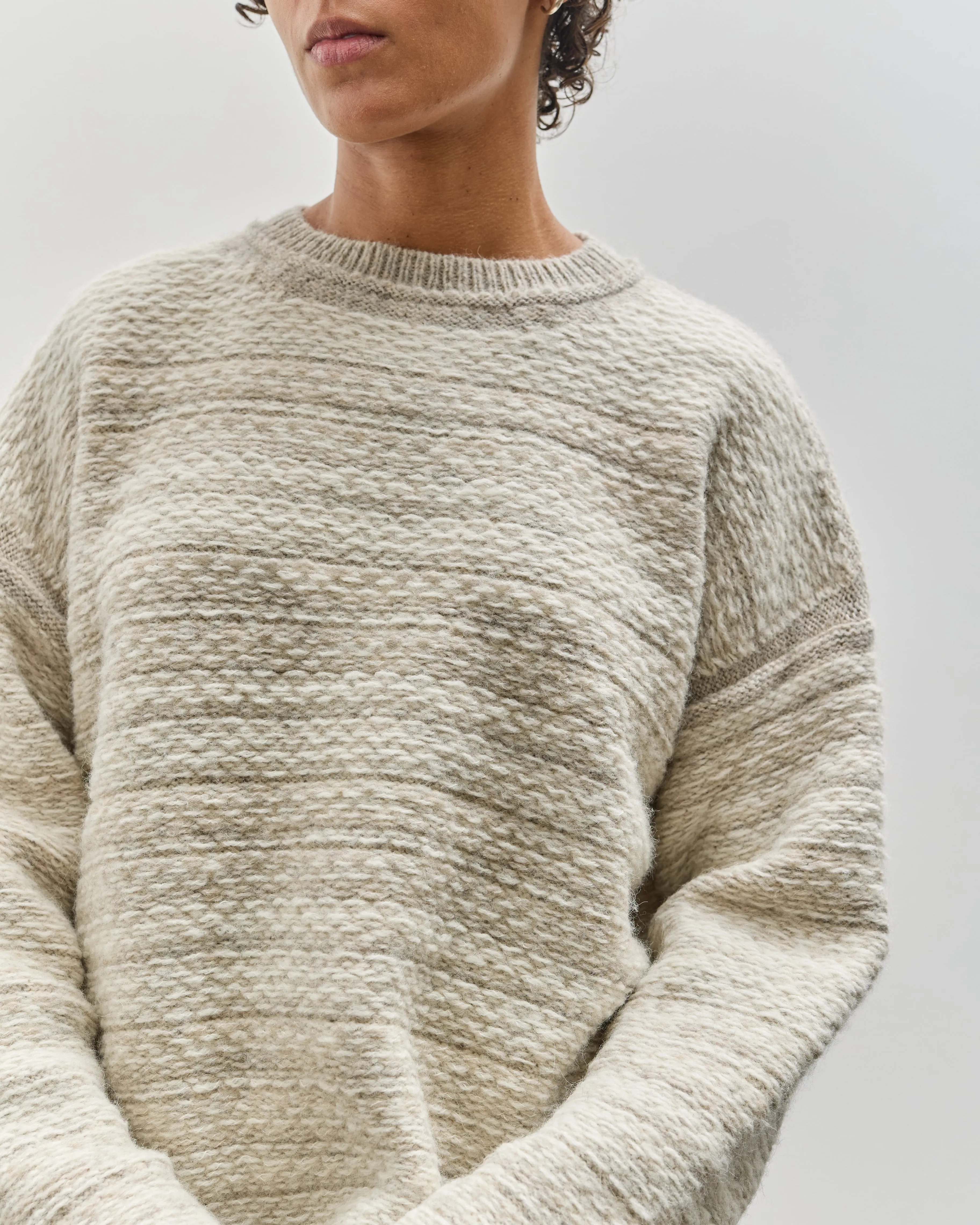 Lauren Manoogian Jacquard Crewneck, Pebble / Ivory