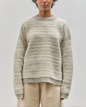 Lauren Manoogian Jacquard Crewneck, Pebble / Ivory