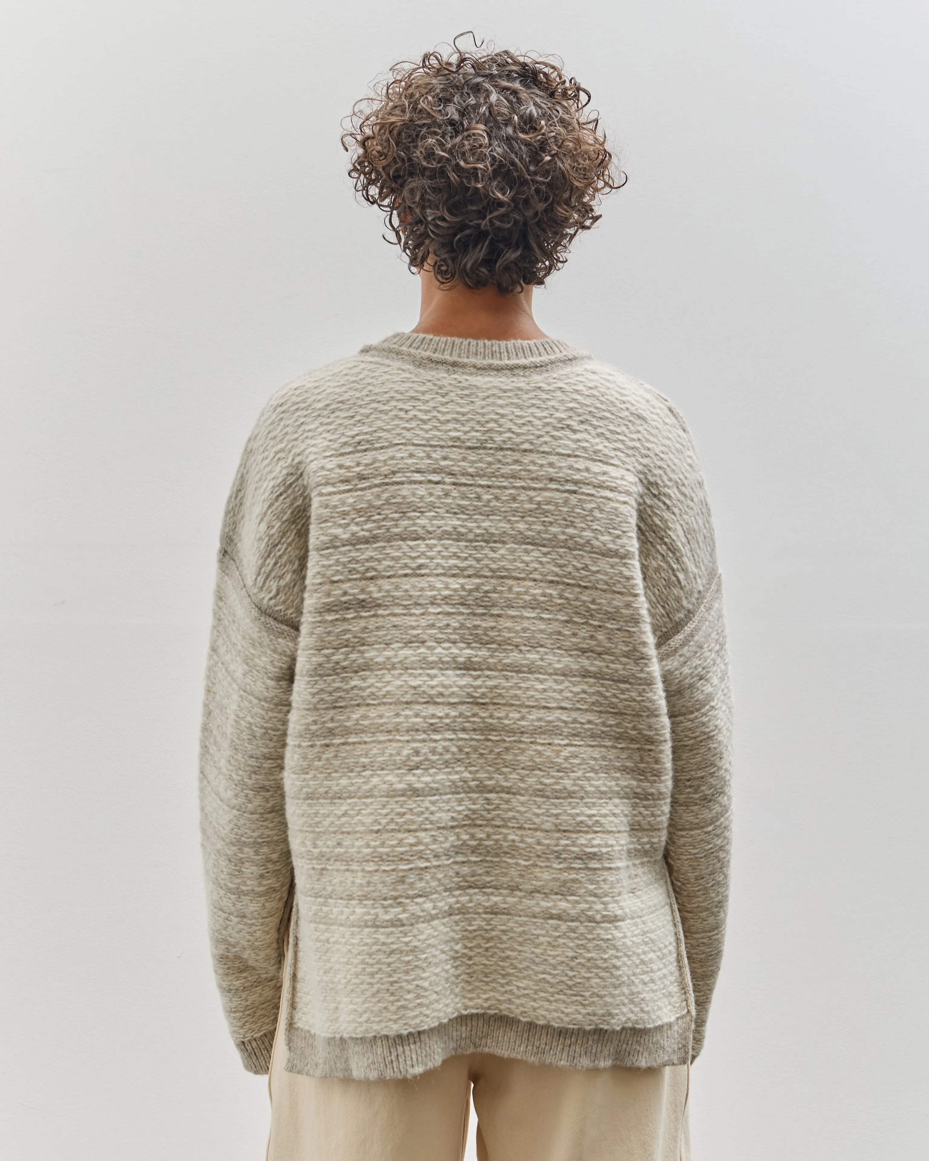 Lauren Manoogian Jacquard Crewneck, Pebble / Ivory