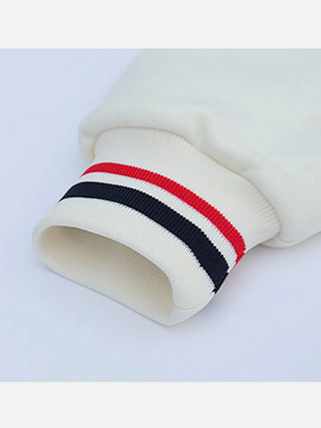 Little Surprise Box,2Pcs Cream Red -Navy Varsity Style Jacket With Matching Pants