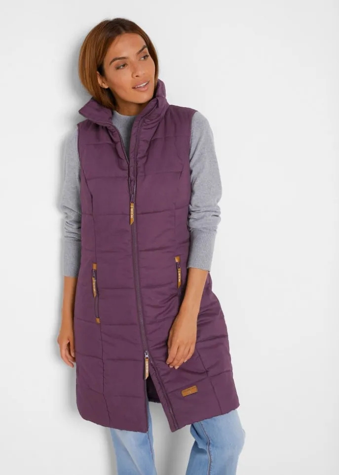 Long vest with stand-up collar Bpc Bonprix Collection, purple