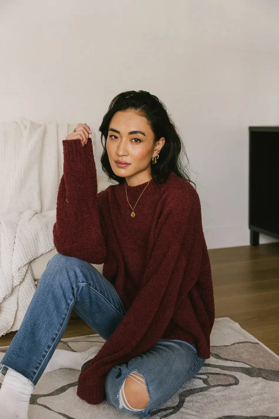 Madilyn Cozy Sweater in Wine - FINAL SALE