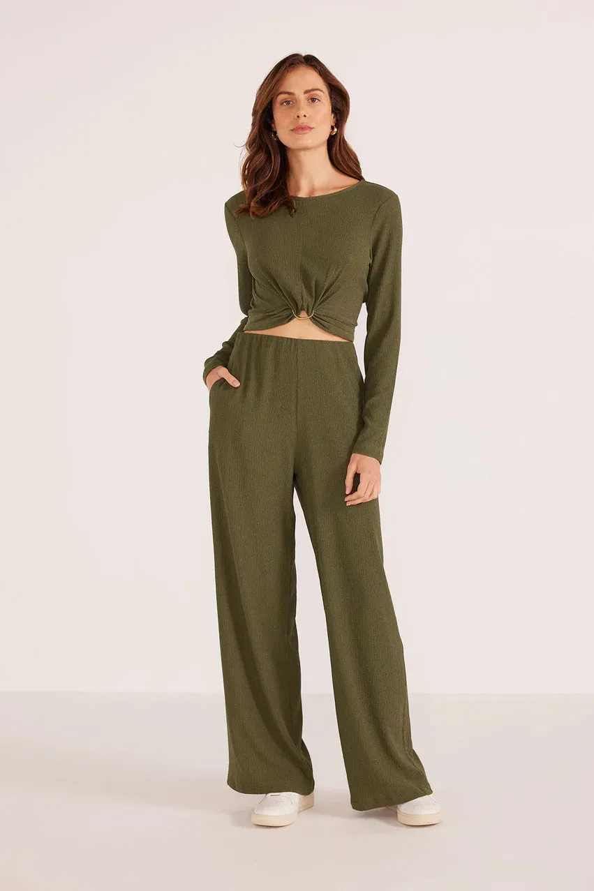 Mink Pink Emmerson Wide Leg Pant Forest Green