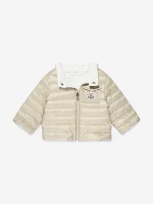 Moncler Enfant Baby Down Padded Baigal Jacket in Beige