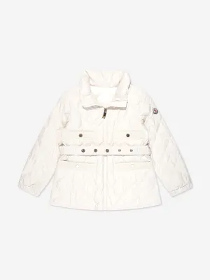 Moncler Enfant Girls Down Padded Philanta Jacket in White