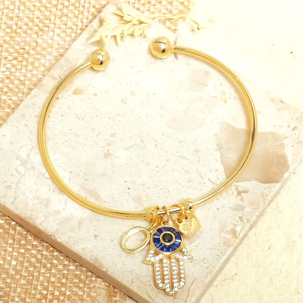 Personalized Hamsa Bracelet (With Initial)