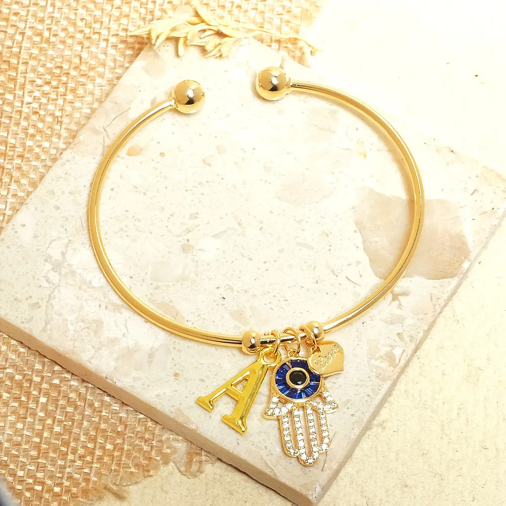 Personalized Hamsa Bracelet (With Initial)