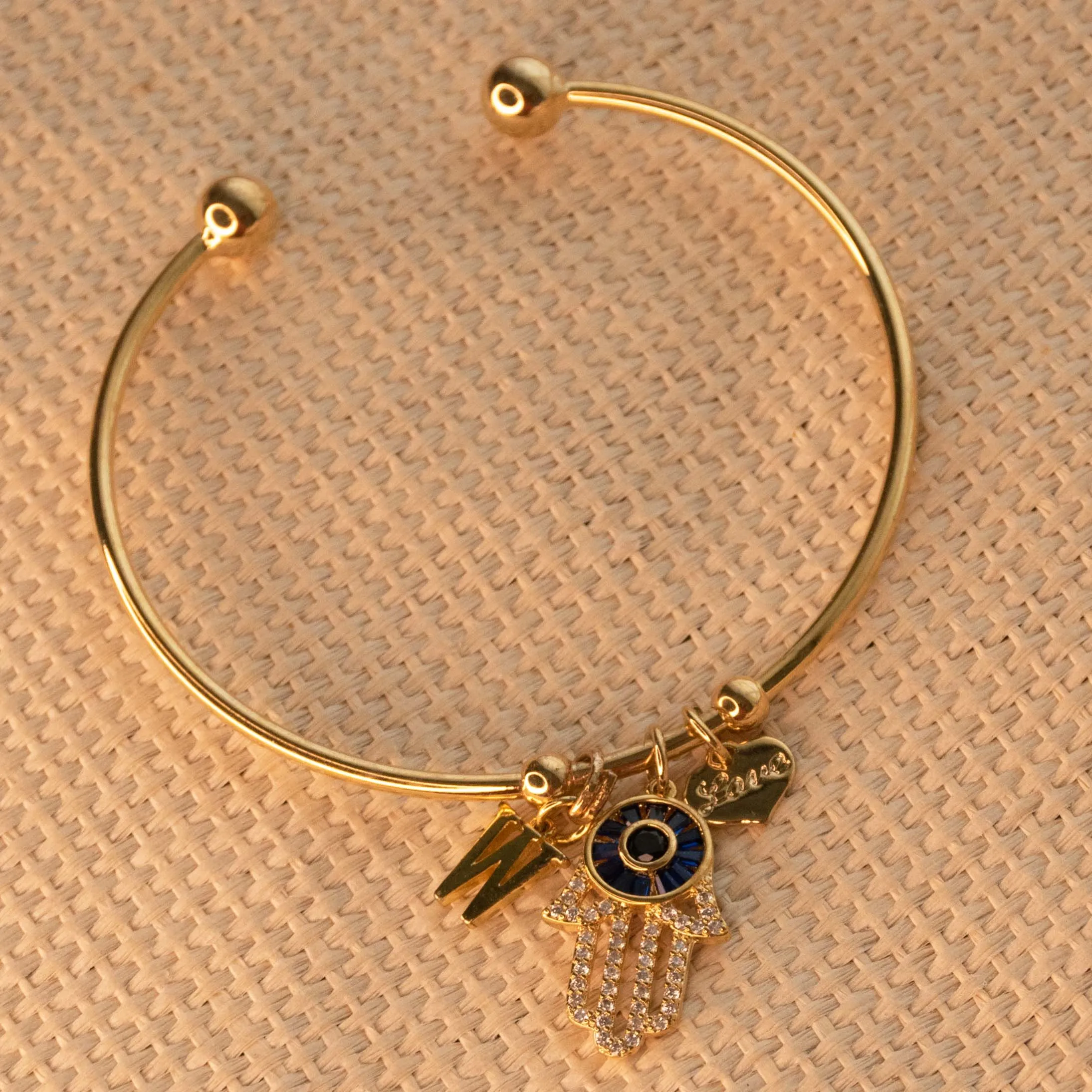 Personalized Hamsa Bracelet (With Initial)