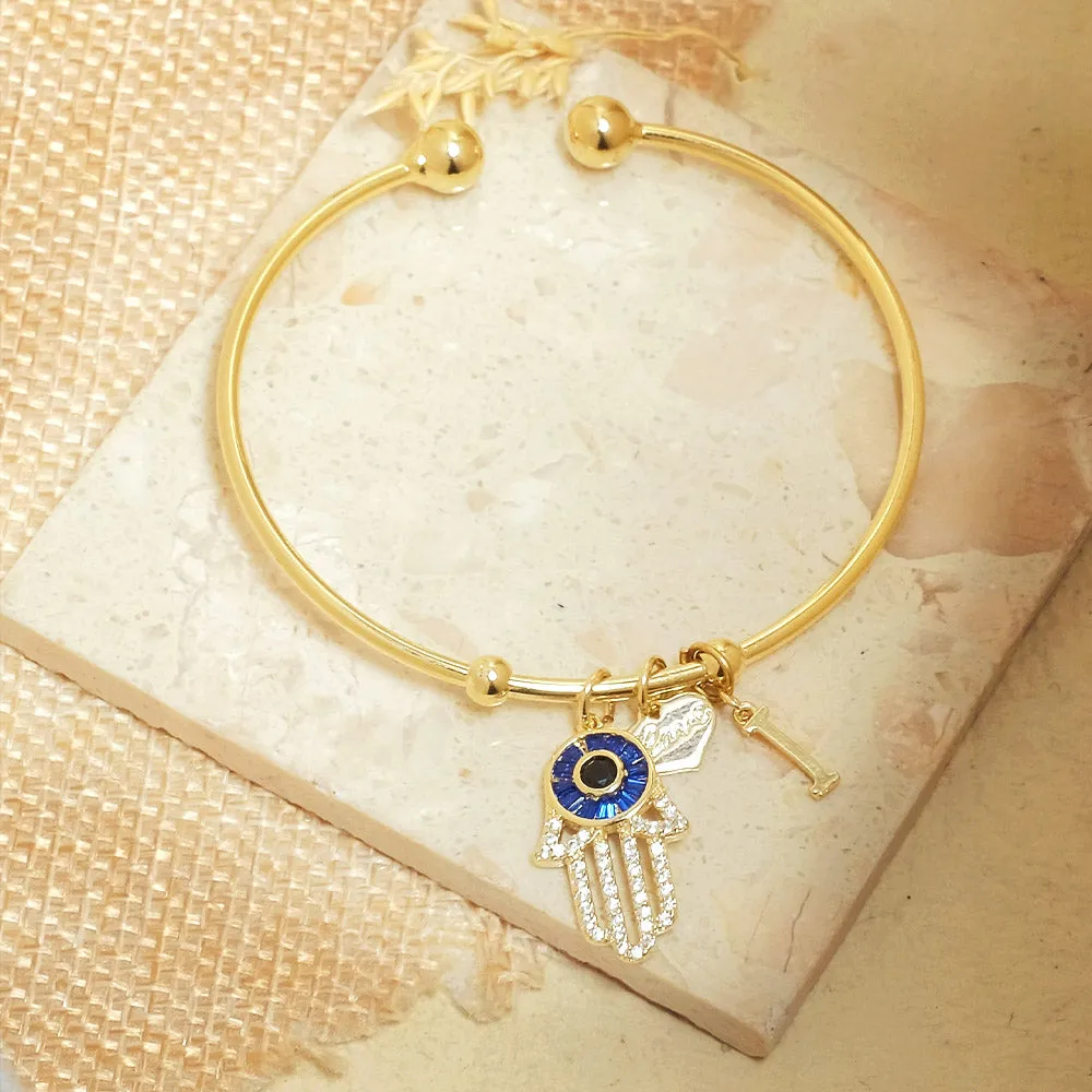 Personalized Hamsa Bracelet (With Initial)