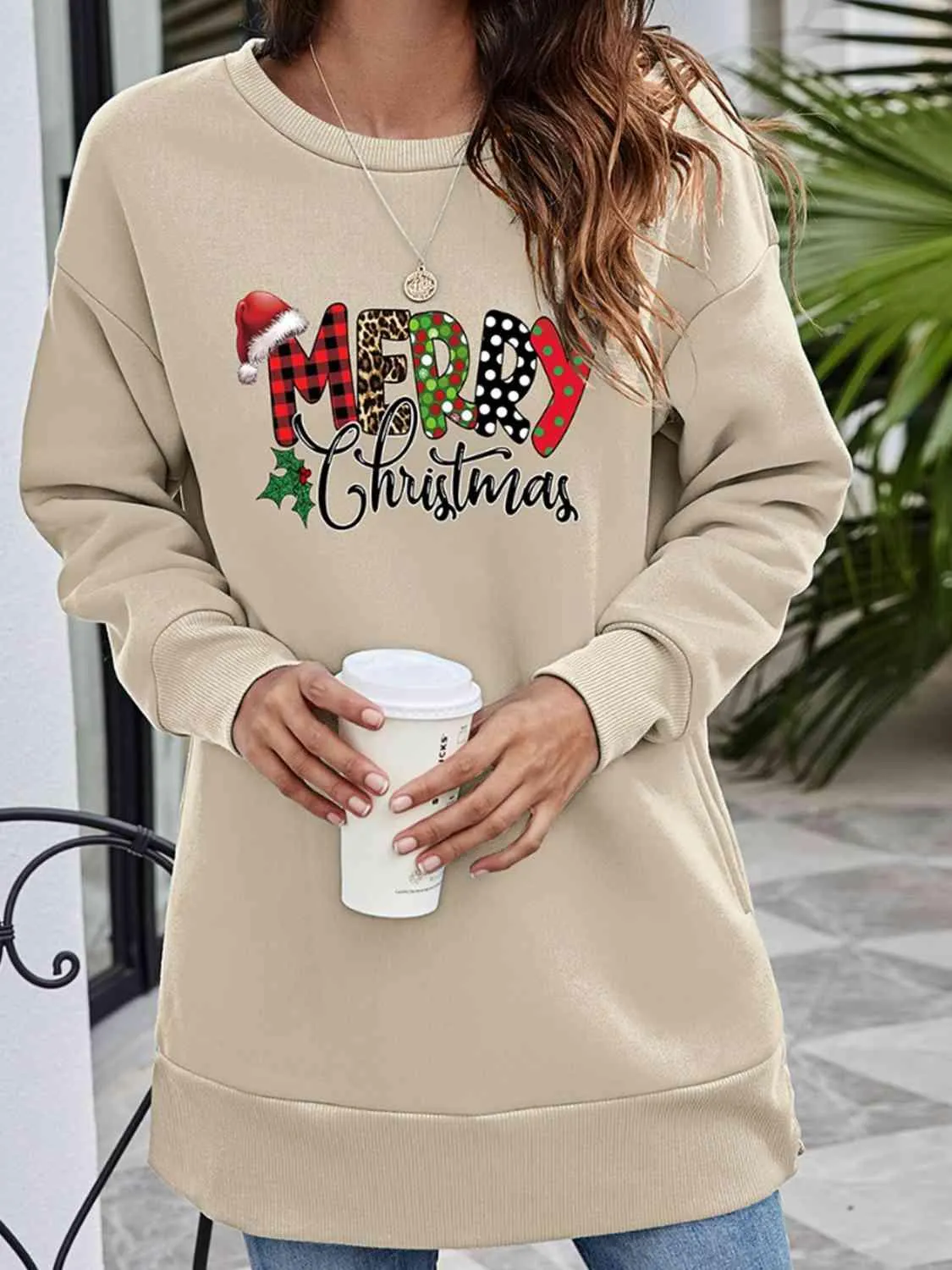 "Joyful Greetings" Christmas Graphic Holiday Sweatshirt