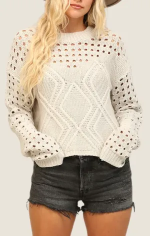 Selena Silver Knit Sweater