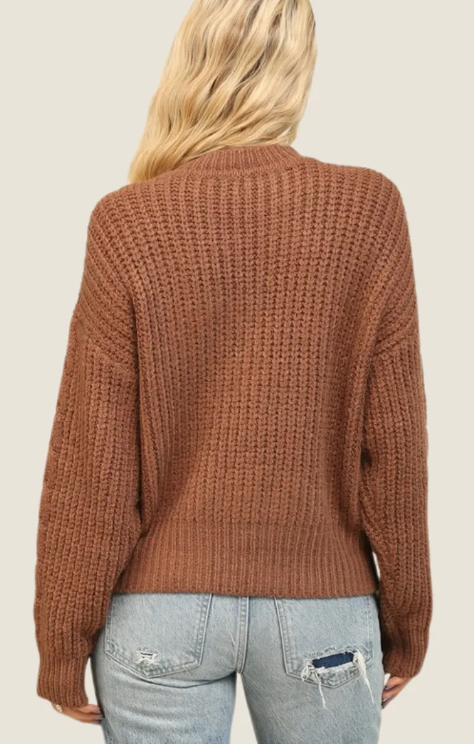 Shandi Terracotta Cable Knit Sweater