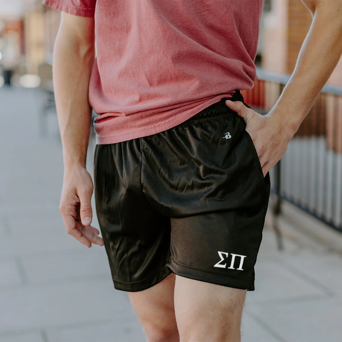 Sigma Pi 5" Black Shorts