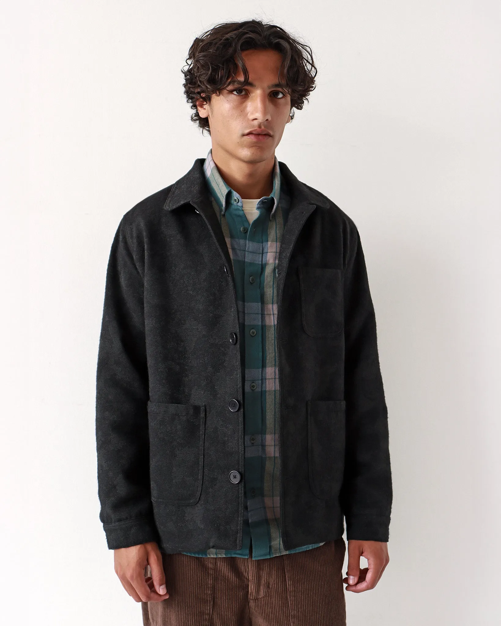 Station Jacket - Black Landscape Jacquard