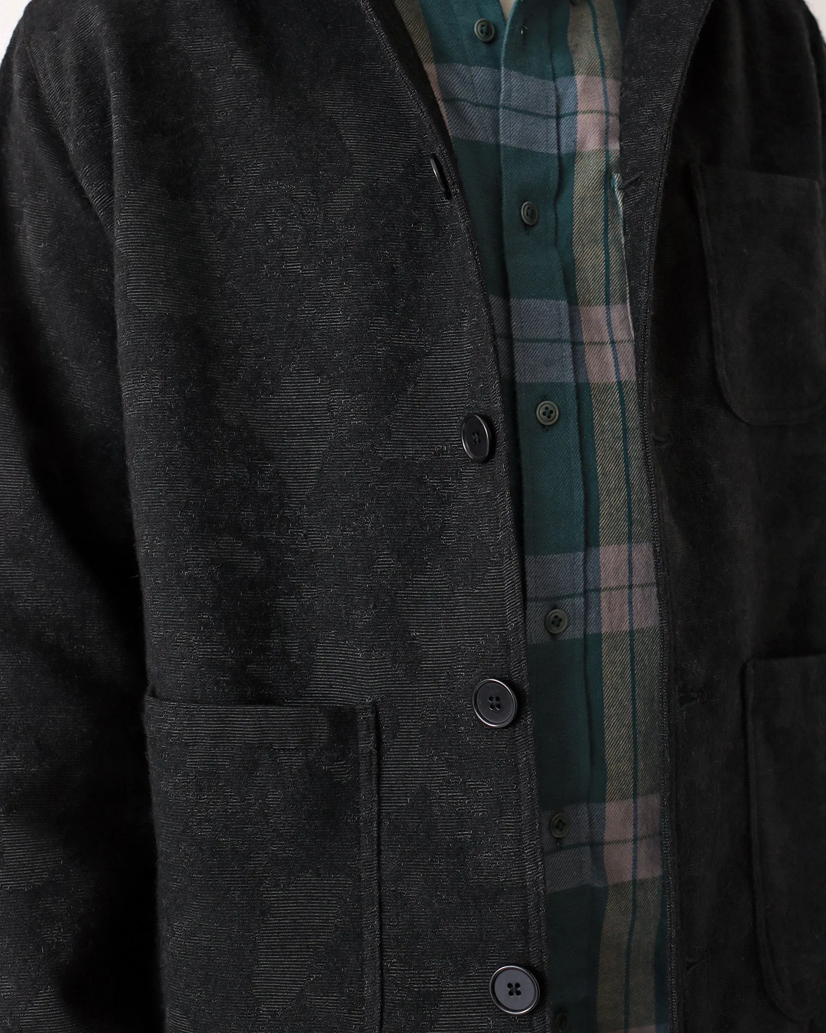 Station Jacket - Black Landscape Jacquard