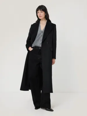 Wool Maxi City Coat | Black